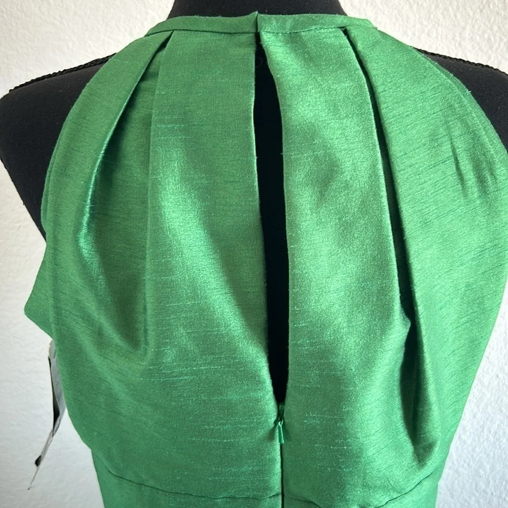 NWT Alfred Sung Dupion Halter Dress in Ivy Size 8 - Picture 8 of 10